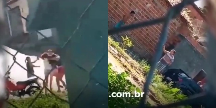 Cenas foram registradas por morador do bairro Risoleta Neves e mostra momentos de violência e ameaça